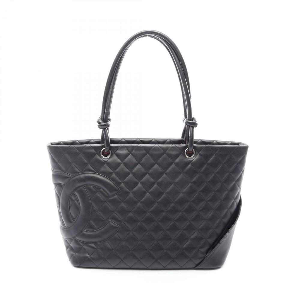 Chanel Cambon Tote Bag Leather Black